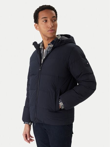 Tommy Hilfiger Kurtka puchowa MW0MW40616 Granatowy Regular Fit. Niebieskie kurtki Tommy Hilfiger, m, bez wzorów, z puchu, bez kaptura. Za 1,499.00 zł.