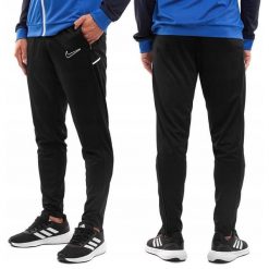 Spodnie Dresowe Męskie Nike Dri-Fit Academy 25 Sportowe Dresy Czarne. Czarne spodnie treningowe długie Nike, m, bez wzorów, z dresówki. Za 141.99 zł.