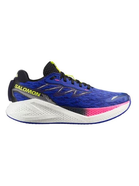 SALOMON Buty "AERO GLIDE 4" w kolorze czarno-różowo-niebieskim do biegania rozmiar: 44. Czarne buty do biegania Salomon, bez wzorów, bez zapięcia, do biegania. Za 604.15 zł.