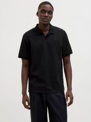 Jack & Jones Koszulka polo "Austin" w kolorze czarnym rozmiar: XL. Czarne koszulki polo Jack & Jones, xl, bez wzorów, bez kołnierzyka, bez ramiączek. Za 69.99 zł.
