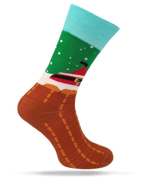 Świąteczne Skarpetki - Alties - Mikołaj w Kominie. Skarpety Alties, bez wzorów, z bawełny. Za 19.90 zł.