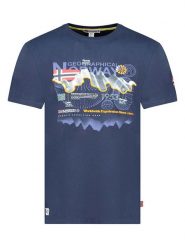 Geographical Norway Koszulka "Vibe" w kolorze granatowym rozmiar: 3XL. Niebieskie bezrękawniki Geographical Norway, xl, bez wzorów, z bawełny, bez kołnierzyka, bez ramiączek. Za 60.99 zł.