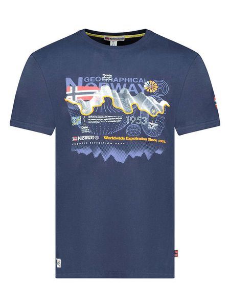 Geographical Norway Koszulka "Vibe" w kolorze granatowym rozmiar: M. Niebieskie bezrękawniki Geographical Norway, m, bez wzorów, z bawełny, bez kołnierzyka, bez ramiączek. Za 55.95 zł.