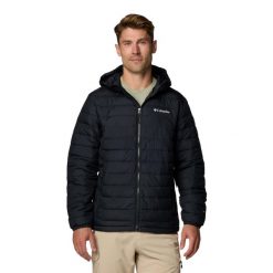 Kurtka męska Columbia Powder Lite II Hooded Jacket z kapturem. Czarne kurtki Columbia, m, bez wzorów, z kapturem. Za 379.99 zł.