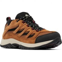 Buty trekkingowe męskie Columbia Crestwood Waterproof. Brązowe buty trekkingowe Columbia, bez wzorów, z materiału, bez zapięcia, trekkingowe. Za 479.00 zł.