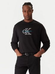 Calvin Klein Jeans Bluza LV04RE257G Czarny Regular Fit. Czarne bluzy Calvin Klein Jeans, m, bez wzorów, z bawełny, bez kaptura. Za 329.99 zł.