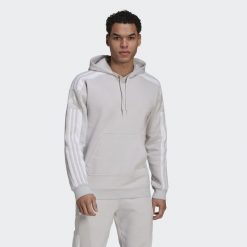 Bluza piłkarska męska adidas Squadra 21 Sweat Hoody. Czarne bluzy Adidas, m, bez wzorów, bez kaptura. Za 147.19 zł.