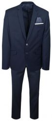 Męski, Taliowany Garnitur (Wesele, Studniówka) - Casino - Ciemny Granat. Garnitury Casino, do pracy, l, bez wzorów, z poliesteru. Za 385.00 zł.