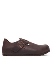 Birkenstock Półbuty London 166531 Brązowy ciemny. Brązowe eleganckie półbuty Birkenstock, bez wzorów, ze skóry, bez obcasa, bez zapięcia. Za 719.99 zł.