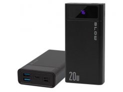 BLOW POWER BANK 20000MAH QC+PD 20W + LIGHTNING CZARNY PB20E. Czarne powerbanki Blow. Za 76.99 zł.