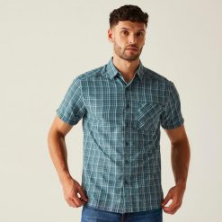 Koszula turystyczna męska Mindano IX z krótkim rękawem. Szare koszule Regatta, m, bez wzorów, z wiskozy, bez kołnierzyka, bez ramiączek. Za 189.50 zł.