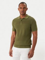 KARL LAGERFELD Polo 655009 562301 Zielony Regular Fit. Zielone koszulki polo KARL LAGERFELD, m, bez wzorów, z bawełny, bez kołnierzyka, bez ramiączek. Za 669.99 zł.
