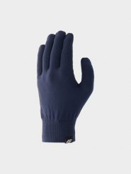 4F Rękawiczki TouchScreen uniseks S/M. Niebieskie rękawiczki 4F, bez wzorów, z dzianiny. W wyprzedaży za 14.99 zł.