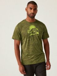 Regatta Koszulka "Fingal IX" w kolorze khaki do biegania rozmiar: S. Brązowe t-shirty sportowe Regatta, bez wzorów, z materiału, bez ramiączek, do biegania. Za 48.62 zł.
