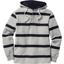 Bluza z kapturem Regular Fit bonprix jasnoszary melanż-ciemnoniebieski w paski. Bluzy z kapturem marki bonprix, melanż. Za 49.99 zł.