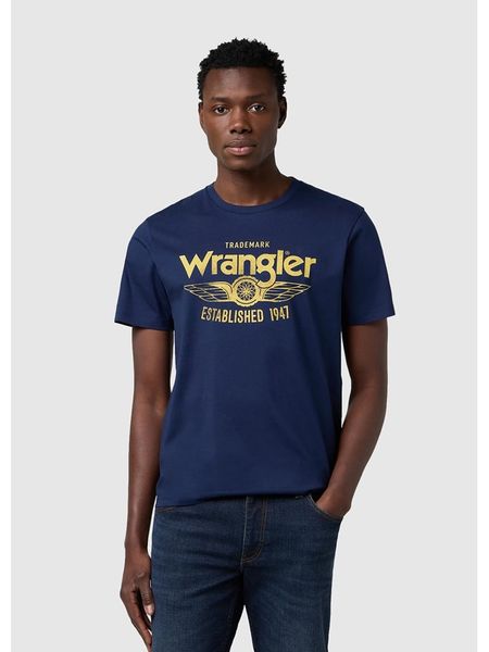 Wrangler Koszulka w kolorze granatowym rozmiar: XL. Niebieskie bezrękawniki Wrangler, xl, bez wzorów, z bawełny, bez kołnierzyka, bez ramiączek. Za 87.40 zł.