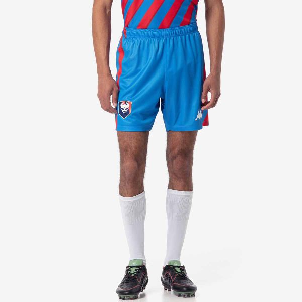 Szorty SM Caen Kombat Ryder 2024/25. Czerwone szorty Kappa, bez wzorów, sportowe. Za 191.50 zł.