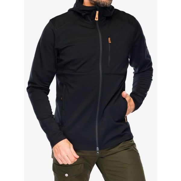 Kurtka polarowa męska Fjallraven Keb Fleece Hoodie. Czarne kurtki Fjällräven, m, bez wzorów, z polaru, bez kaptura. Za 905.99 zł.