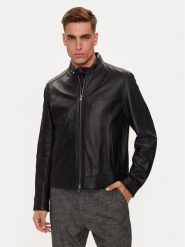 Boss Kurtka skórzana H-Mansell2 50518906 Czarny Regular Fit. Czarne kurtki Boss, m, bez wzorów, ze skóry, bez kaptura. Za 1,939.00 zł.