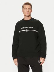 Armani Exchange Bluza XM000226 AF12656 UB001 Czarny Regular Fit. Czarne bluzy Armani Exchange, m, bez wzorów, z bawełny, bez kaptura. Za 359.99 zł.