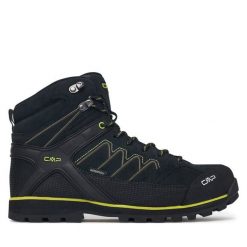 Trekkingi CMP. Czarne botki sznurowane CMP, bez wzorów, bez obcasa, bez zapięcia. Za 629.99 zł.