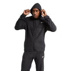 Bluza Reebok Workout Ready Fleece Full Zip Hoodie M FS8450. Czarne bluzy bez kaptura Reebok, m, bez wzorów, bez kaptura. Za 188.47 zł.