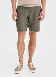 PAKO LORENTE - Lniane szorty męskie w kolorze zielonym. Zielone szorty Pako Lorente, m, bez wzorów, ze lnu. Za 99.99 zł.