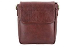 Torba męska ze skóry naturalnej na ramię - Brązowa. Brązowe torby na ramię Barberinis, bez wzorów, ze skóry, na ramię, bez dodatków. Za 306.99 zł.
