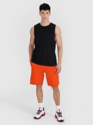 4F Spodenki dresowe męskie - pomarańczowe XXL. Brązowe krótkie spodenki sportowe 4F, l, bez wzorów, z bawełny. Za 99.99 zł.