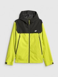 4F Kurtka przejściowa membrana 5000 męska - zielona S. Zielone kurtki 4F, l, bez wzorów, z materiału, bez kaptura. Za 399.99 zł.