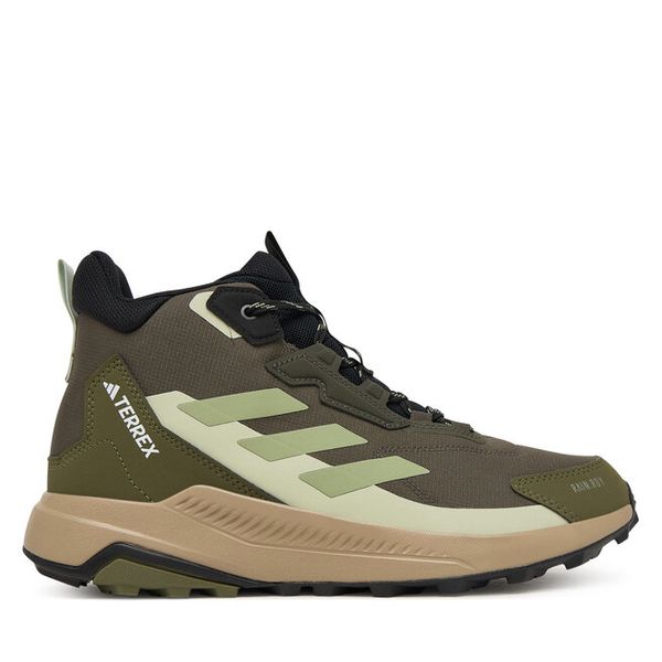 Trekkingi adidas. Brązowe botki sznurowane Adidas, bez wzorów, bez obcasa, bez zapięcia. Za 439.99 zł.