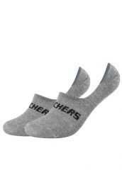 Skarpetki sportowe dla dorosłych 2PPK Mesh Ventilation Footies Socks. Szare skarpety Skechers, bez wzorów, z bawełny. Za 29.99 zł.