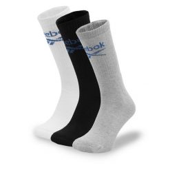 Zestaw 3 par wysokich skarpet unisex Reebok. Skarpety Reebok, bez wzorów. Za 39.99 zł.