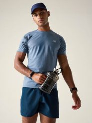 Dare 2b Koszulka funkcyjna "Agile" w kolorze szaroniebieskim rozmiar: XXL. Niebieskie t-shirty sportowe Dare 2B, bez wzorów, z materiału, bez ramiączek, outdoorowe. Za 61.17 zł.