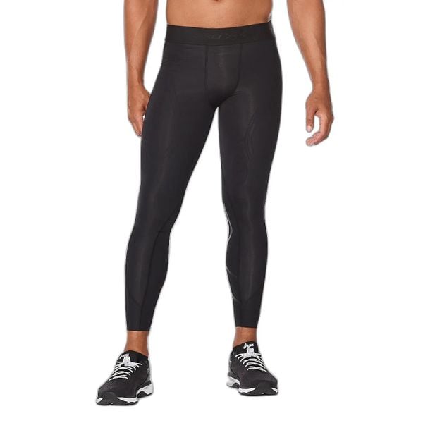 Legginsy kompresyjne 2XU. Czarne legginsy długie sportowe 2XU, l, bez wzorów, z dzianiny, do biegania. Za 709.00 zł.