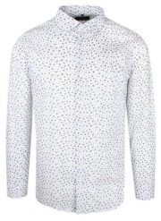 Elegancka Koszula o Taliowanym Kroju - Victorio - Małe Kwiatki, Biała. Białe koszule Victorio, uniwersalny, bez wzorów, z bawełny, bez kołnierzyka, bez ramiączek. Za 195.00 zł.