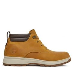 Trzewiki Timberland. Brązowe botki sznurowane Timberland, bez wzorów, bez obcasa, bez zapięcia. Za 699.99 zł.