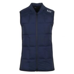 Kurtka puchowa bez rękawów EA7 Emporio Armani. Niebieskie kurtki Emporio Armani Connected, na zimę, m, bez wzorów, z materiału, bez kaptura. Za 715.50 zł.