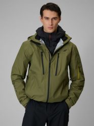 4F Kurtka trekkingowa membrana 20000 męska - khaki M. Brązowe kurtki 4F, l, bez wzorów, z materiału, bez kaptura. Za 899.99 zł.