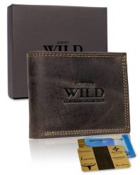 Portfel męski brązowy Always Wild N0035-CHM-8700 BROWN. Brązowe portfele Always Wild, bez wzorów. Za 50.00 zł.