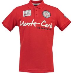 Koszulka polo "Komen" w kolorze czerwonym. Koszulki polo marki Geographical Norway, z nadrukiem, z bawełny, polo, z krótkim rękawem. W wyprzedaży za 117.95 zł.