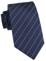 Elegancki Krawat Chattier - Granatowy w Prążek. Niebieskie krawaty i muchy Chattier, bez wzorów, z tkaniny. Za 55.00 zł.