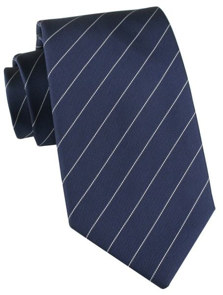 Elegancki Krawat Chattier - Granatowy w Prążek. Niebieskie krawaty i muchy Chattier, bez wzorów, z tkaniny. Za 55.00 zł.