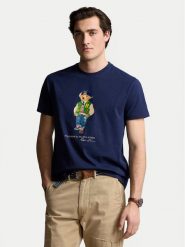 Polo Ralph Lauren T-Shirt 710854497039 Granatowy Regular Fit. Niebieskie koszulki polo Polo Ralph Lauren, m, bez wzorów, z bawełny, bez kołnierzyka, bez ramiączek. Za 319.99 zł.
