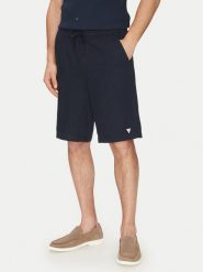 Guess Szorty materiałowe F5GD00 WH4J0 Granatowy Regular Fit. Niebieskie szorty Guess, m, z aplikacjami, z bawełny. Za 219.99 zł.