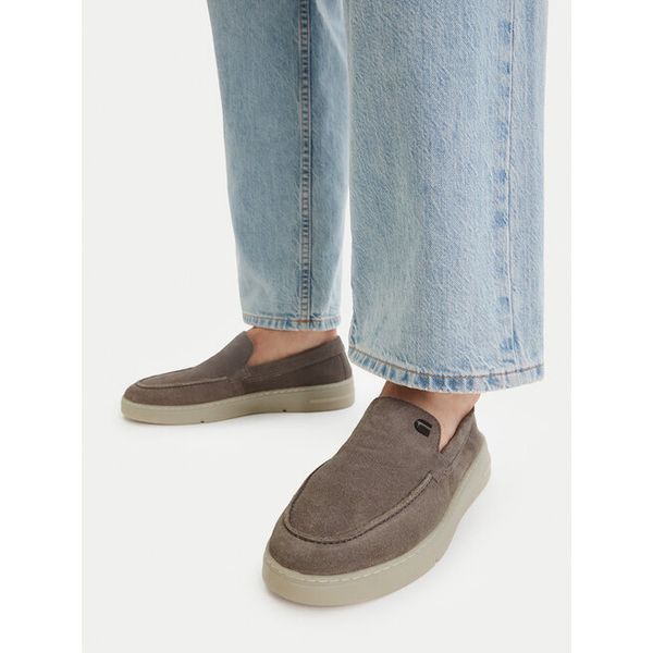 Półbuty G-Star. Szare eleganckie półbuty G-Star, bez wzorów, bez obcasa, bez zapięcia. Za 175.99 zł.