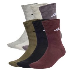 Skarpety Cushioned Crew 6 Pairs. Brązowe skarpety Adidas, bez wzorów. Za 109.00 zł.