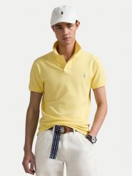 Polo Ralph Lauren Polo 710536856450 Żółty Slim Fit. Żółte koszulki polo Polo Ralph Lauren, l, bez wzorów, z bawełny, bez kołnierzyka, bez ramiączek. Za 529.99 zł.