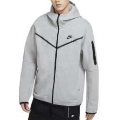 Bluza sportowa męska Nike Tech Fleece Hoodie FZ WR. Szare bluzy z kapturem Nike, m, bez wzorów, z bawełny, z kapturem. Za 533.00 zł.