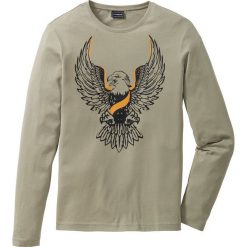 Shirt z długim rękawem Slim Fit bonprix khaki. Bluzki z długim rękawem marki ASICS. Za 44.99 zł.